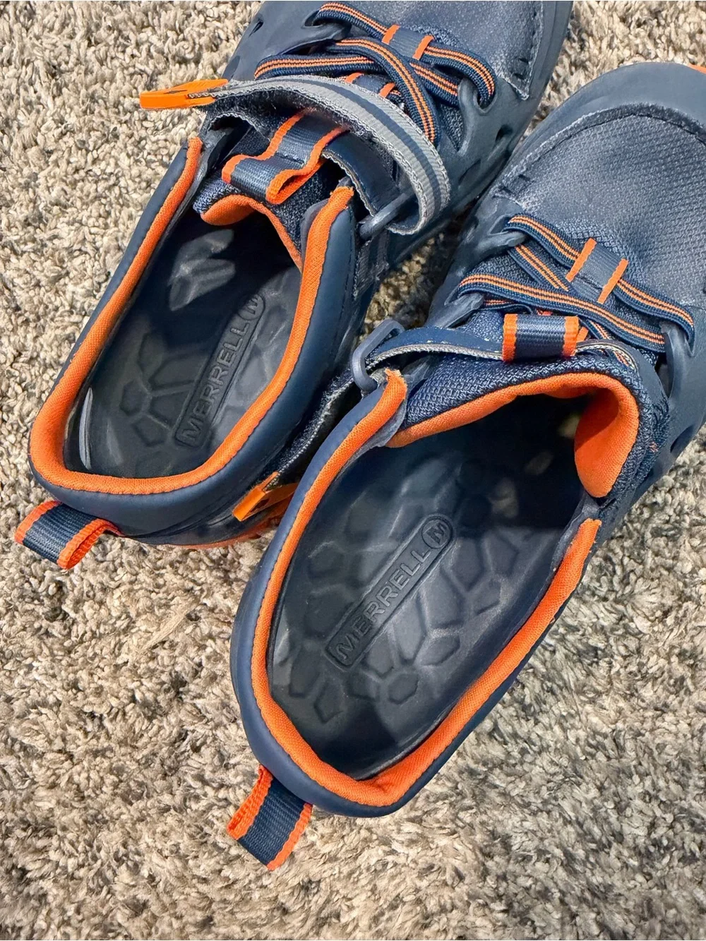 Like New Merrell Kids Hydro 2.0 Water Shoe — Navy with Orange Trim
